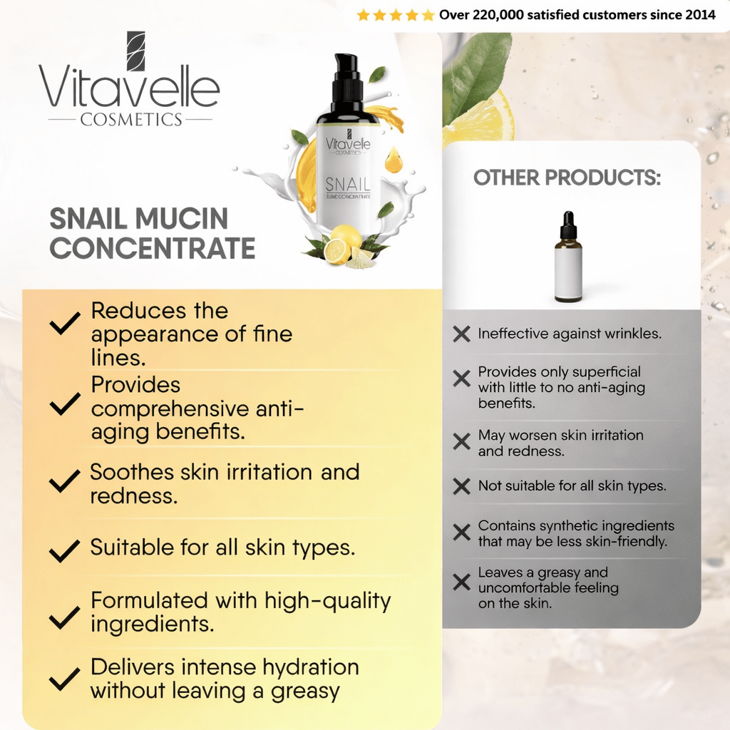 Snail Mucin Concentrate High Concentrated - Vitavelle Cosmetics USA