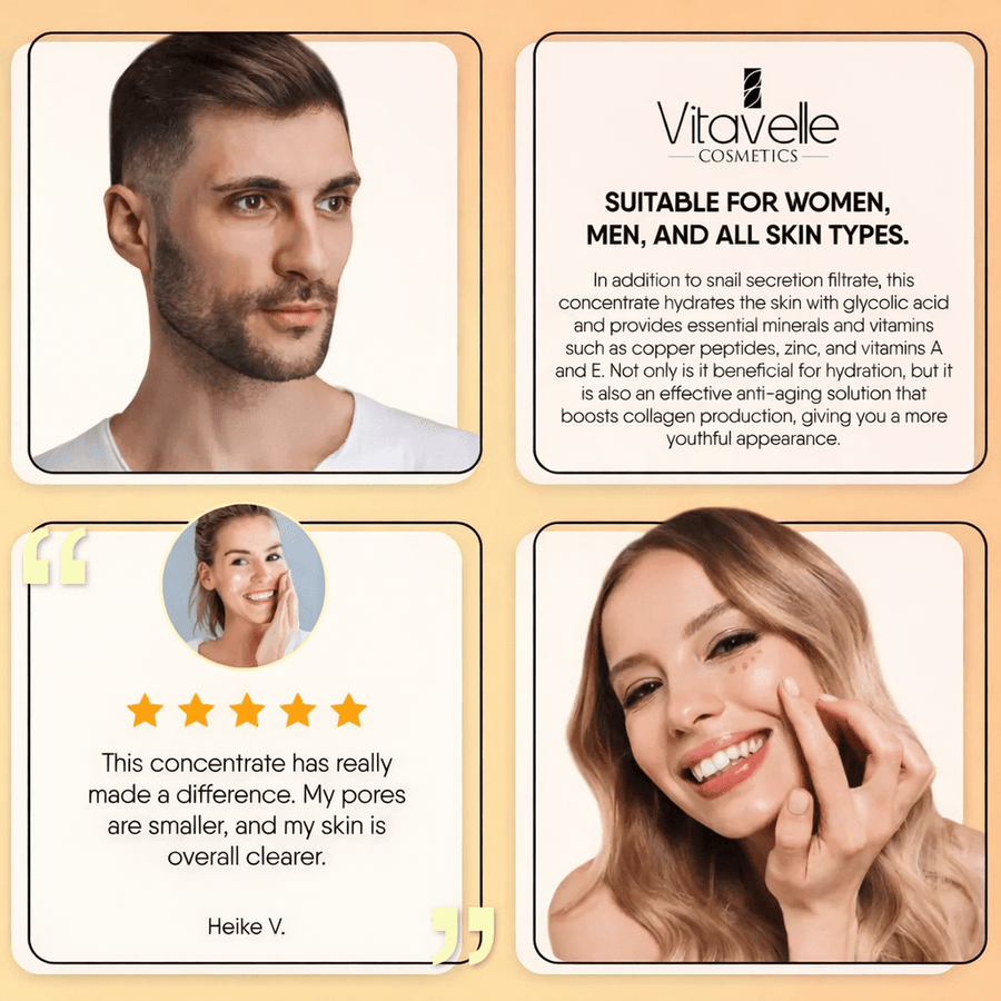 Snail Mucin Concentrate High Concentrated - Vitavelle Cosmetics USA