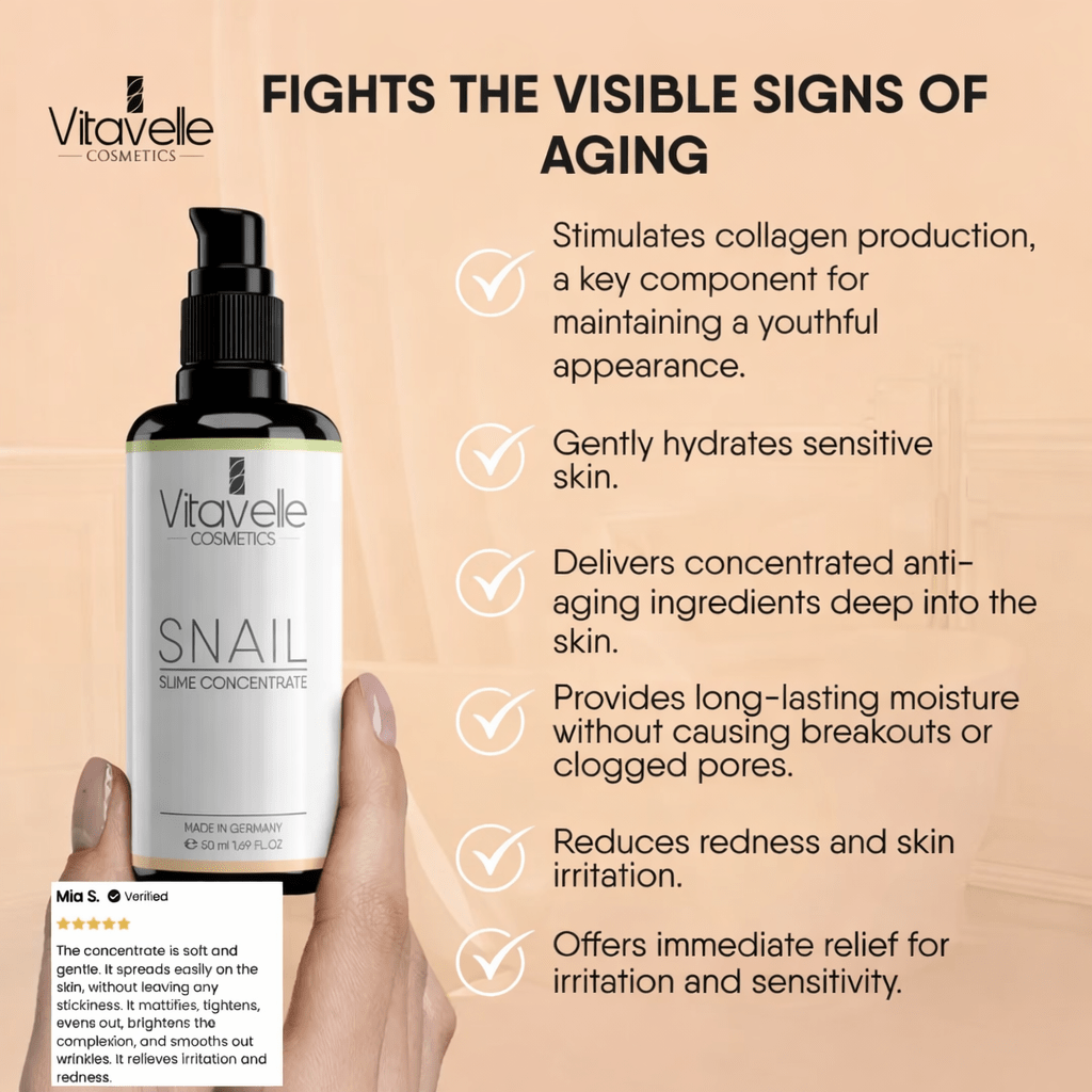 Snail Mucin Concentrate High Concentrated - Vitavelle Cosmetics USA