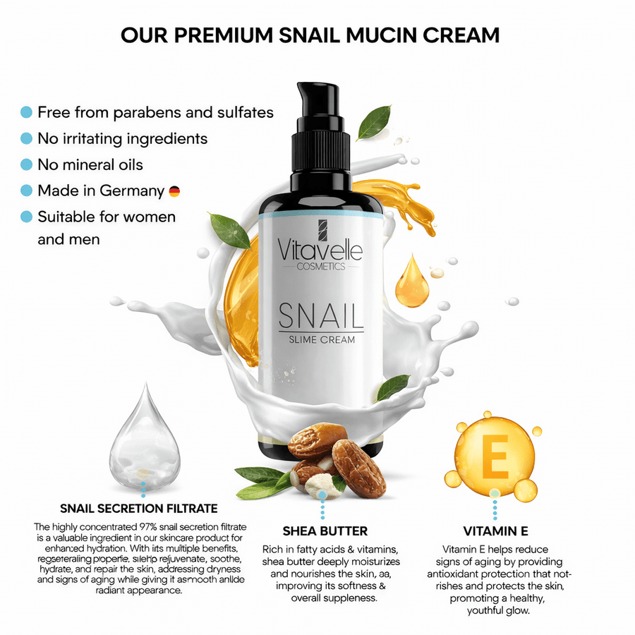 Snail Mucin Cream - Vitavelle Cosmetics USA